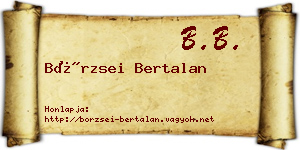Börzsei Bertalan névjegykártya