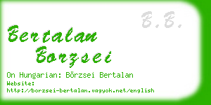 bertalan borzsei business card