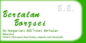bertalan borzsei business card